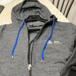 Sony Gray Zip-Up Hoodie for Men NEW